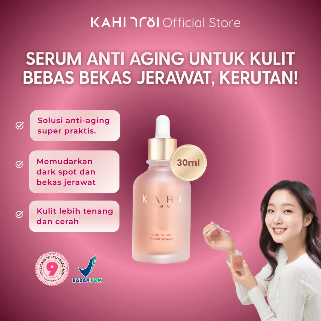 [Official] KAHI Wrinkle Bounce Blemish Ampoule — Skincare Korea Bebas Kerutan & Bekas Jerawat 30ml