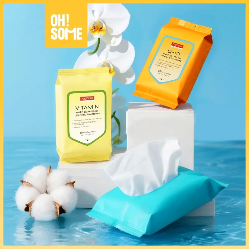 OH!SOME BEAUTY—[BPOM] Purederm make-up remover cleansing towelettes set / Tisu Pembersih Makeup 30pcs