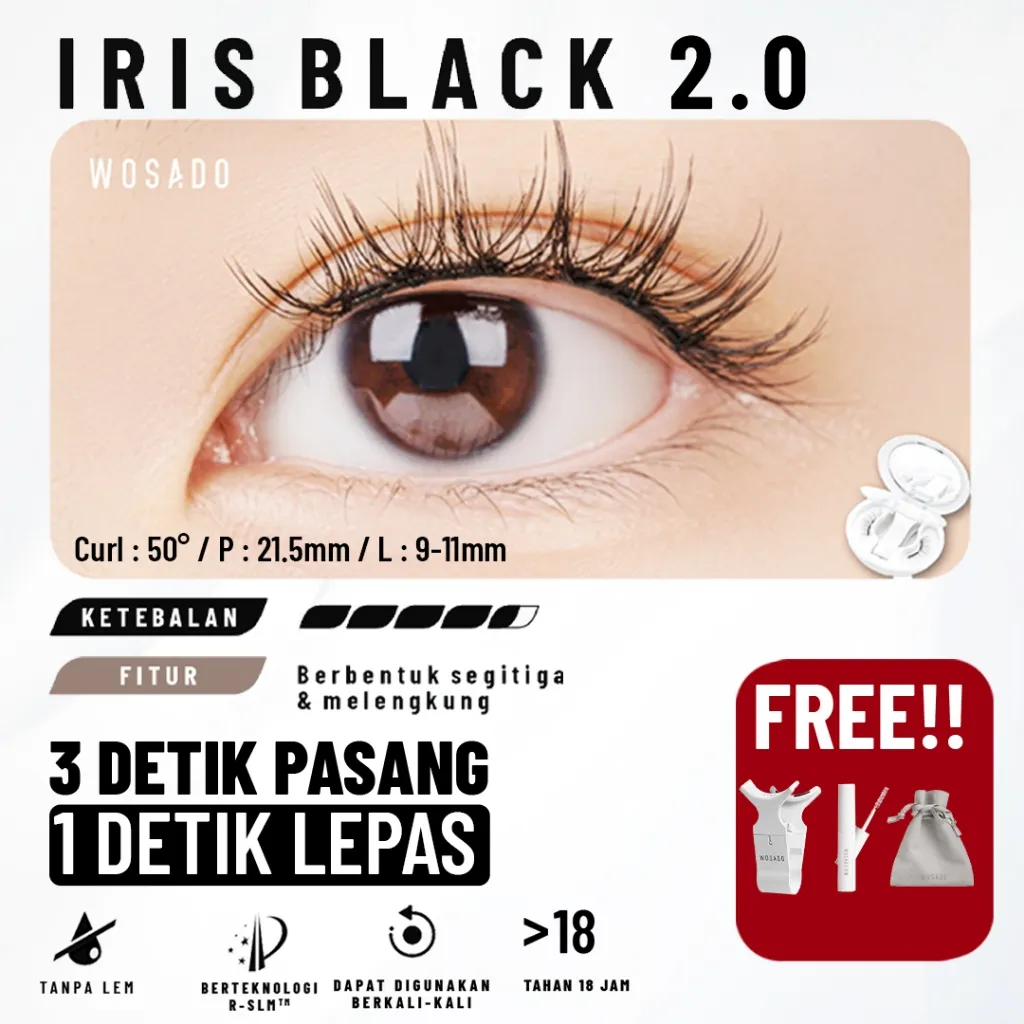 WOSADO Magnetic Lashes IRIS BLACK Bulu Mata Palsu Magnetik Natural Daily Look