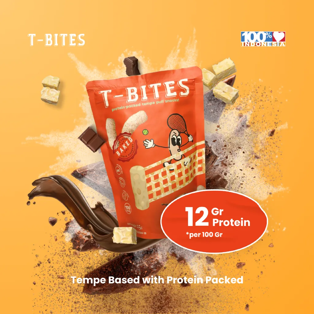 T-Bites Double Chocolate | Tbites Snack Tempe | Makanan Ringan Sehat Berprotein