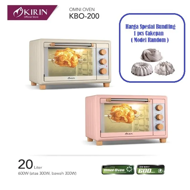 Kirin Oven Omni Listrik 20 Liter KBO-200 KBO200 / KBO200 Low Watt