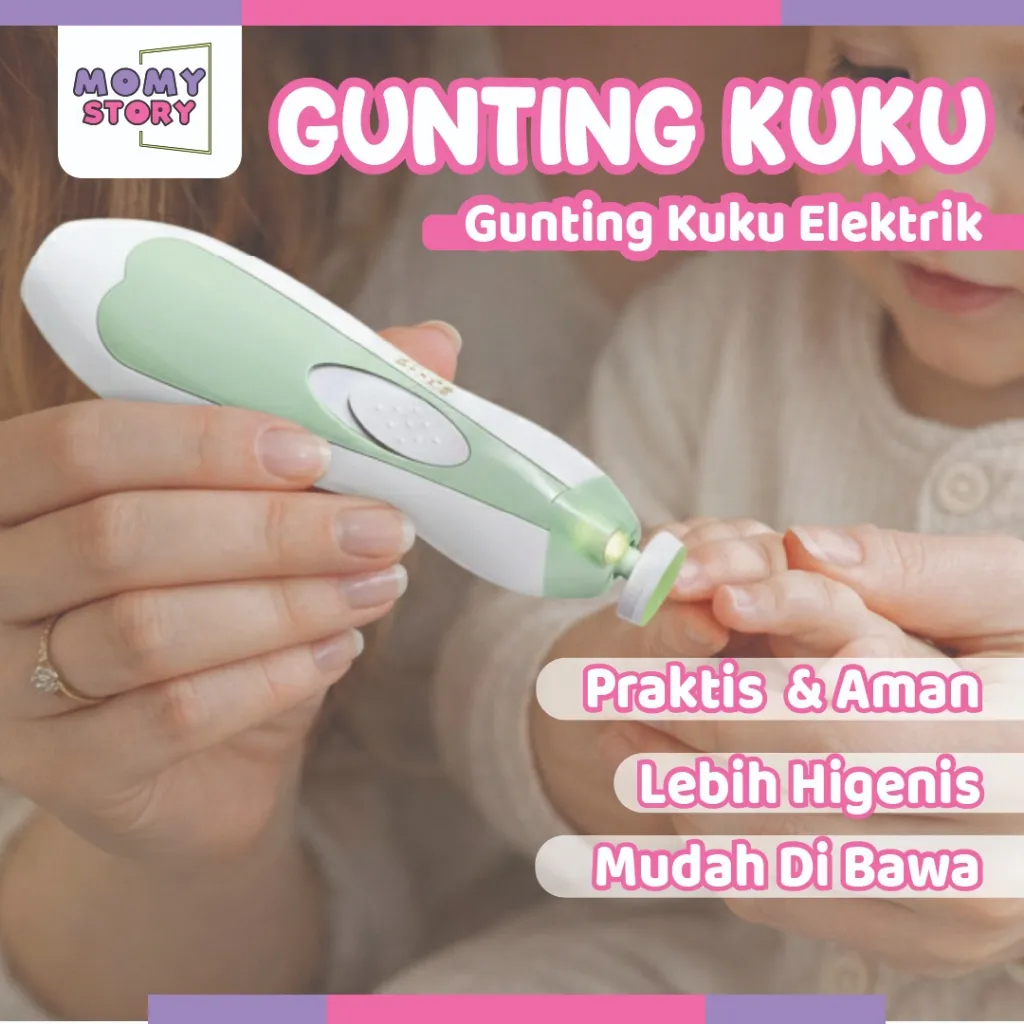 GUNTING KUKU BAYI ELEKTRIK SET Baby Care Electric Nail Trimmer Peralatan Pemotong Kuku Bayi New Born Clippers Set Tool Perlengkapan Bayi