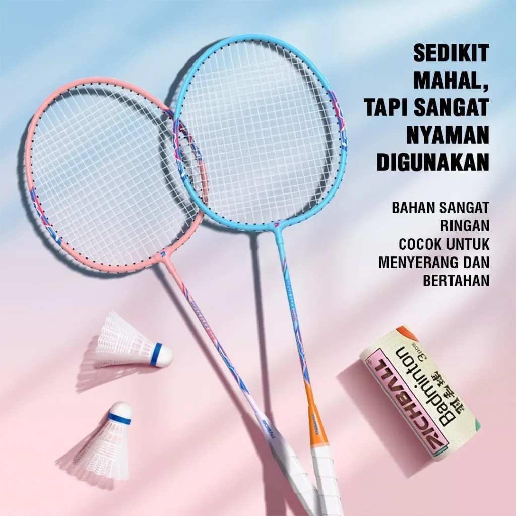 BBAK RAKET BADMINTON DESAIN STYLISH ISI 2 PCS GRATIS TAS RAKET/FREE KOK BULUTANGKIS/SHUTTLECOCK