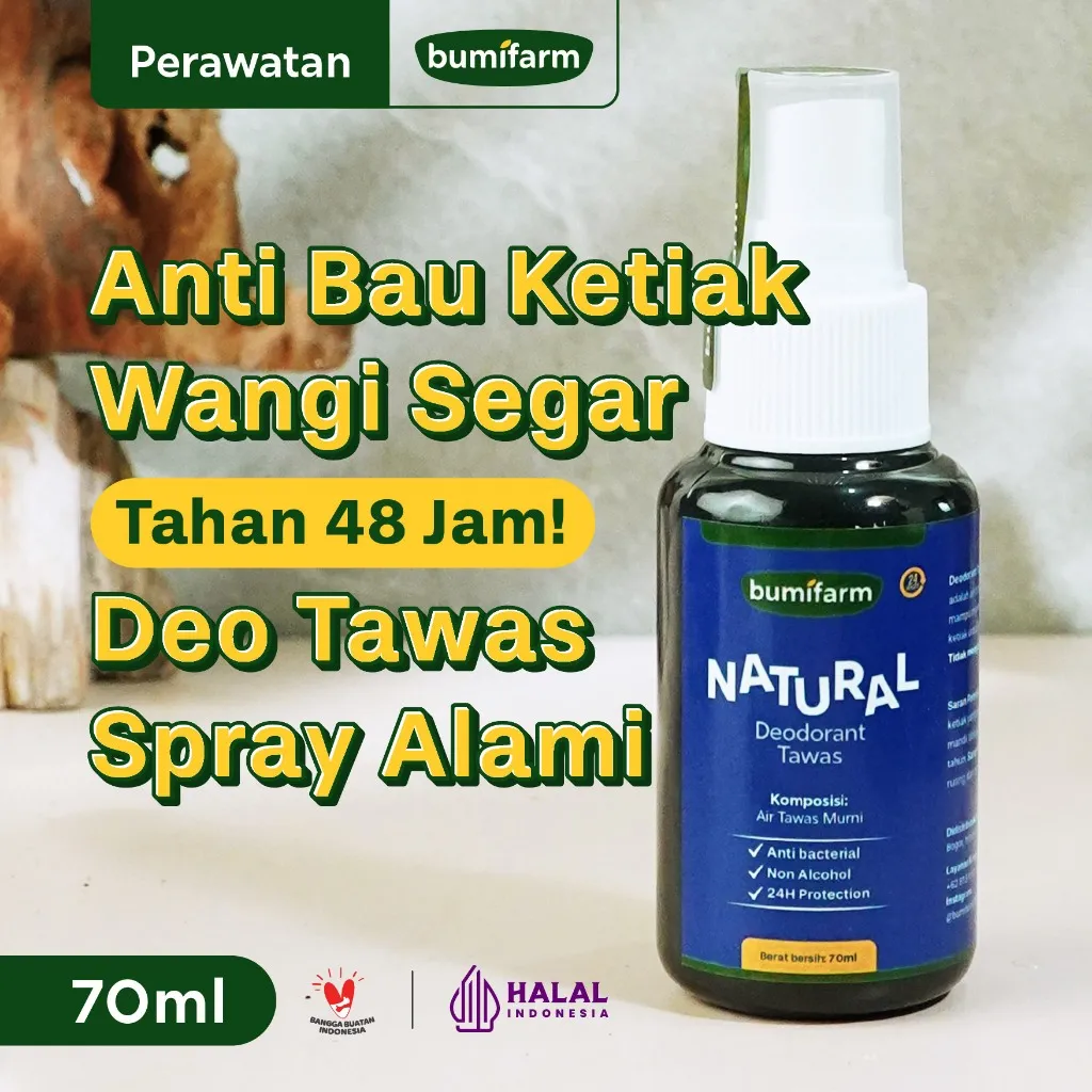 DEODORANT NATURAL BUMIFARM - DEODORANT TAWAS NATURAL SPRAY / TAWAS SPRAY 70ML / DEODORANT SPRAY TAWAS CAIR / DEODORANT SPRAY TAWAS BPOM / DEODORANT SPRAY / DEODORANT SPRAY TAWAS MENCERAHKAN KETIAK / DEODORANT SPRAY TAWAS / TAWAS SPRAY COD DARI BUMI