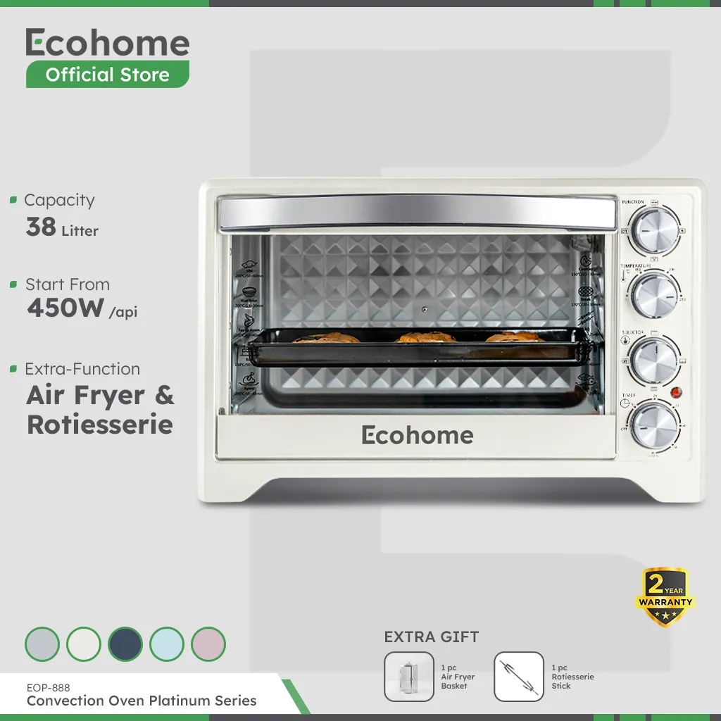 [INSTANT ONLY] ECOHOME Oven Platinum Series EOP888 38L with Air Fryer & Rotisserie Function Low Watt