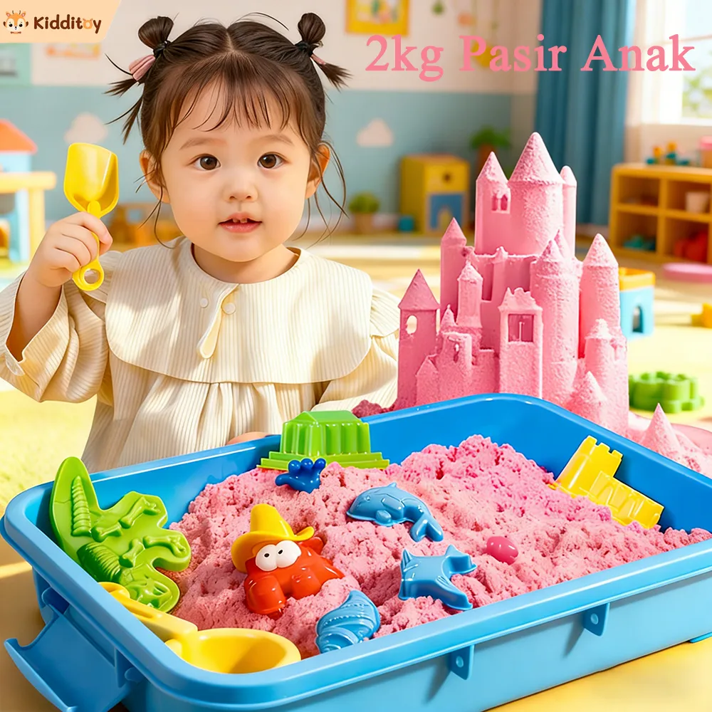 kidditoy Set Pasir Ajaib 2KG Dengan Cetakan Kolam Pasir untuk Anak