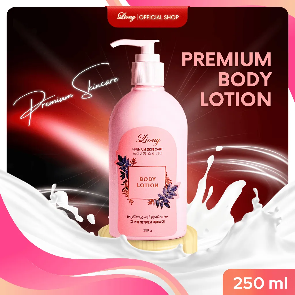 LIONY - Handbody PINK Whitening 250gr Premium Lotion Niacinamide Vitamin E Mencerahkan Skincare BPOM