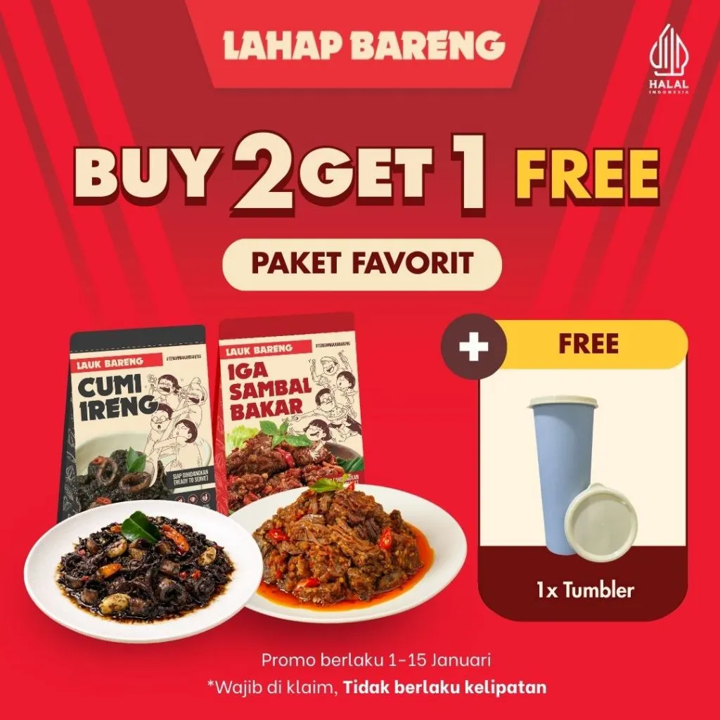 [BUY2GET1] Lahap Bareng - Paket Lauk Favorit 2 Lauk | Makanan Instant Ready to Eat, Real Food, Praktis & Tanpa Pengawet | Cumi Ireng Pedas Iga Sambal Bakar