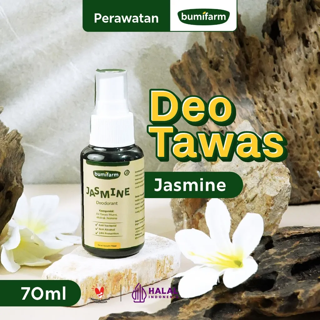 DEODORANT TAWAS JASMINE / TAWAS SPRAY 70ML / DEODORANT SPRAY AROMA / DEODORANT SPRAY TAWAS CAIR / DEODORANT SPRAY TAWAS MENCERAHKAN KETIAK /  DEODORANT SPRAY TAWAS BPOM / TAWAS SPRAY DARI BUMI / TAWAS SPRAY BEORGANIK / NUTRIFARM