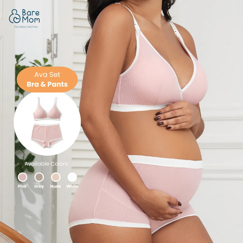 Bare Mom Bra Menyusui / Nursing Bra / Pumping Bra / Breastfeeding Bra / Beha Menyusui - Ava Set