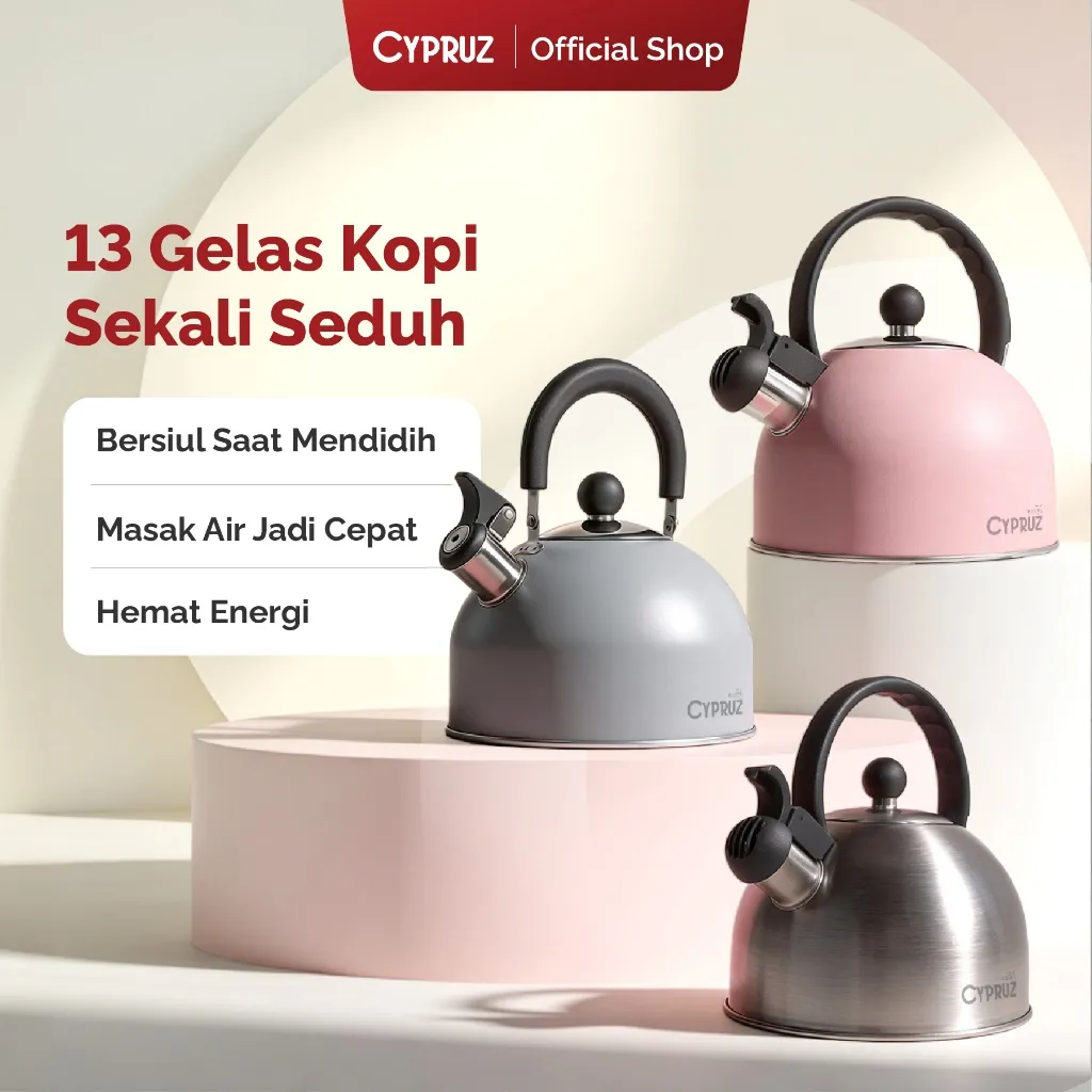 Cypruz Teko Siul Untuk Masak Air Stainless Steel Anti Karat
