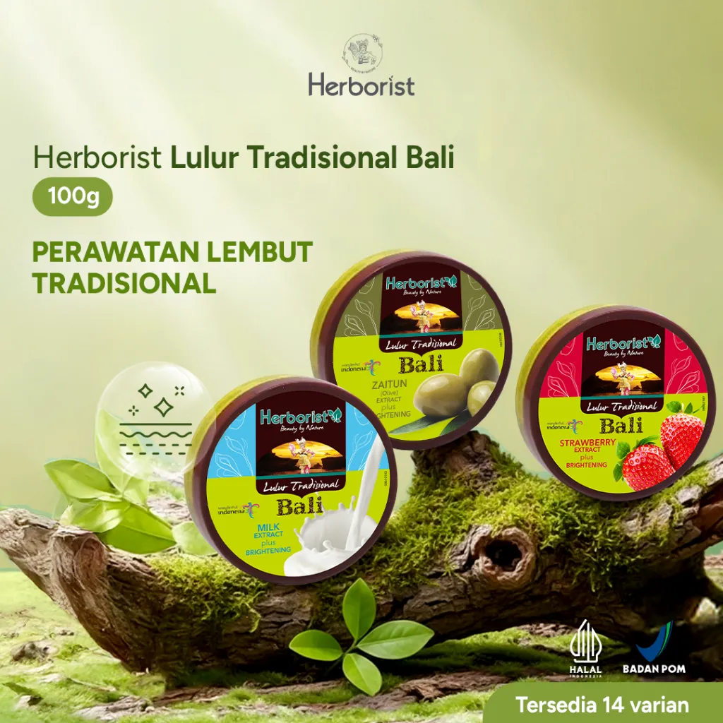 Herborist Lulur Tradisional Bali – Body Scrub Pengangkat Sel Kulit Mati | Lulur Badan Mencerahkan & Menghaluskan Kulit