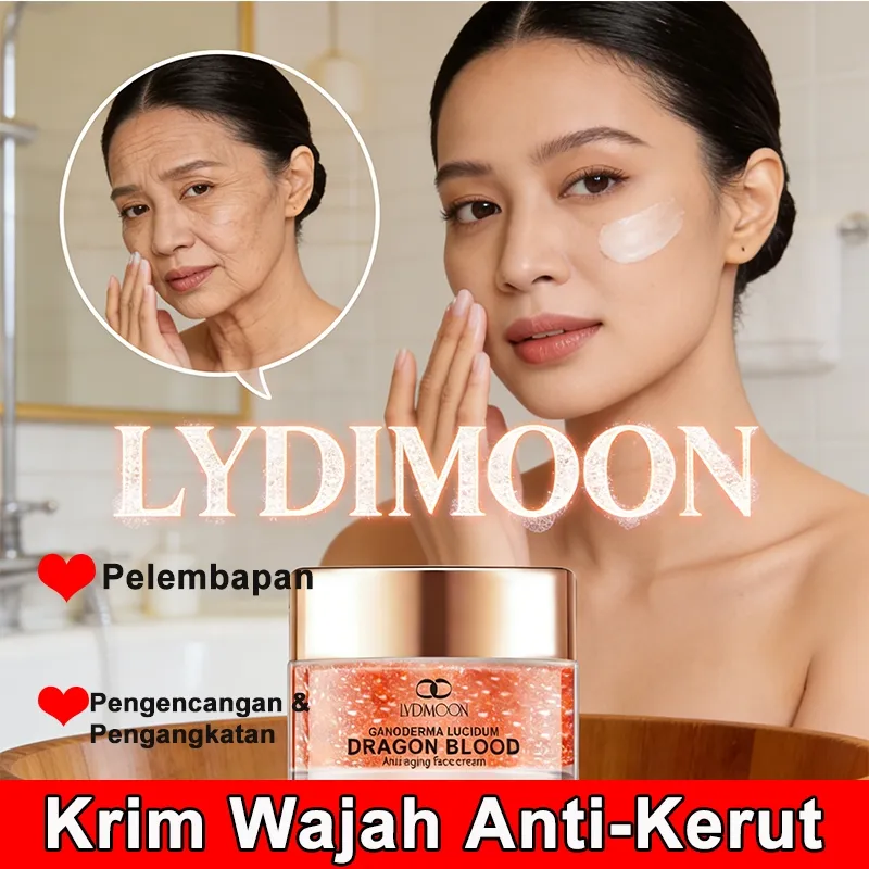LYDIMOON Krim Anti-Penuaan dengan Ekstrak Lingzhi (Ganoderma) Pengencangan & Pelembapan-50g Pencerah Krim pemutih Keriput Pemutih