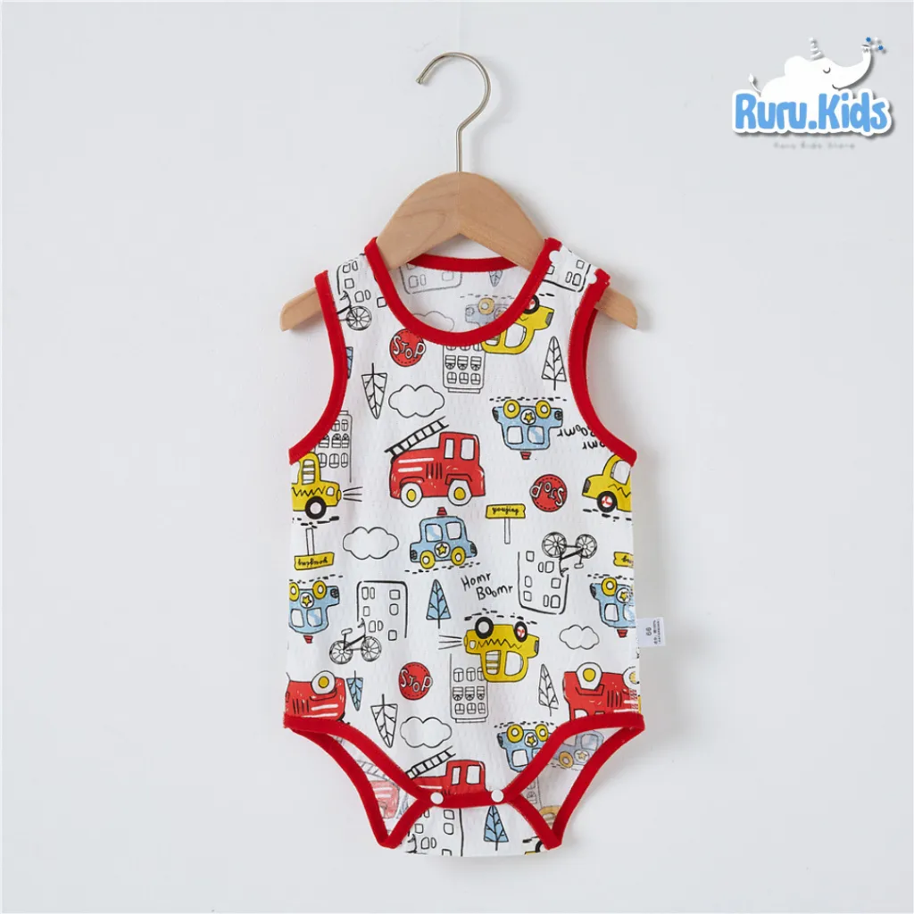 1.1 Baju Anak /Jumper Bayi Motif / Baju Anak Kutung Tanpa Lengan Motif