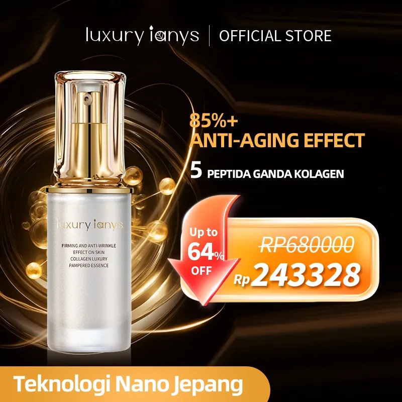 luxury Ianys Anti-Wrinkle Stem Cell Peptide Essence Wajah 40ml Serum Pencerah Perawatan Kulit Anti Aging Hydrating Mencerahkan Mengurangi Garis Halus Keriput Flek Hitam Aman BPOM Semua Jenis Kulit