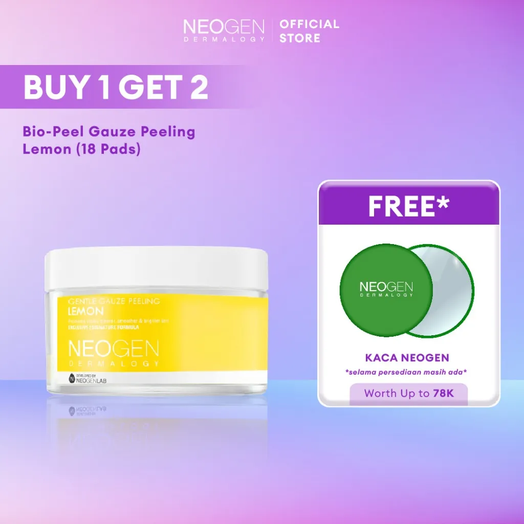NEOGEN DERMALOGY BIO PEEL EXFOLIATING PAD LEMON SMALL JAR 18 PADS - Exfoliasi Wajah angkat Sel Kulit Mati & Komedo
