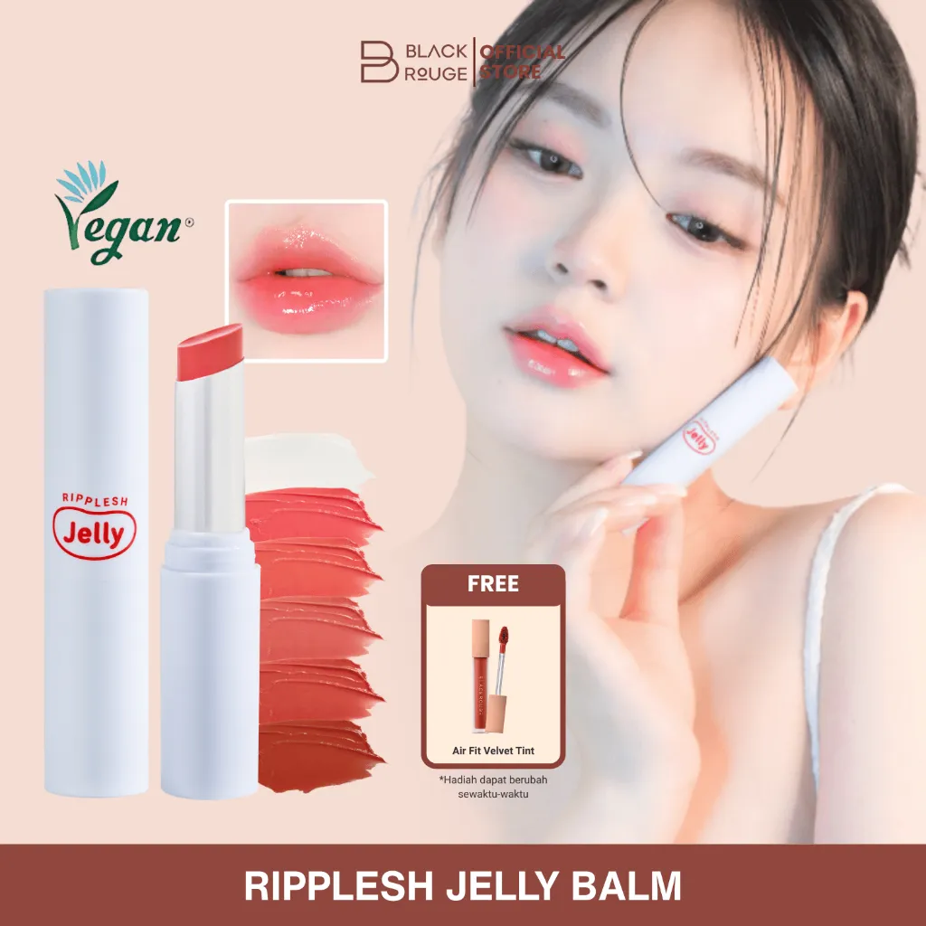 BLACK ROUGE Lip Balm Tinted Korea | Ripplesh Jelly Balm | Vegan | 24H Moisture | Glow | Lip Volume