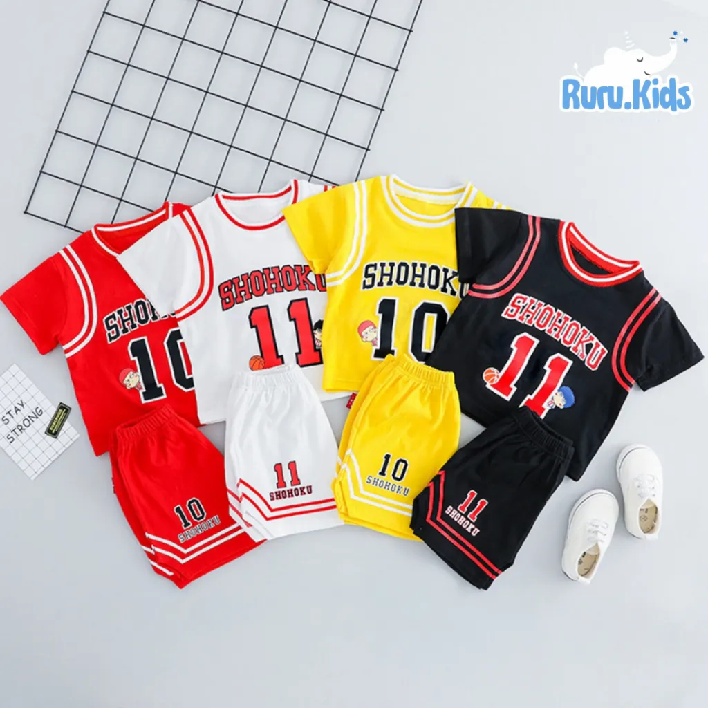 Setelan Baju Anak Bayi Pendek Basket Shohoku Cotton