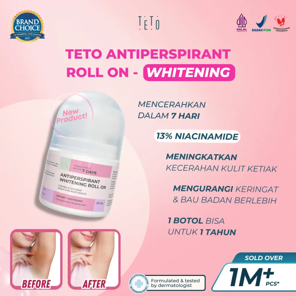 [SUPER PROMO] TETO Antiperspirant Bukan Deodorant Whitening 20ml yang mengurangi keringat & bau hingga 7 Hari