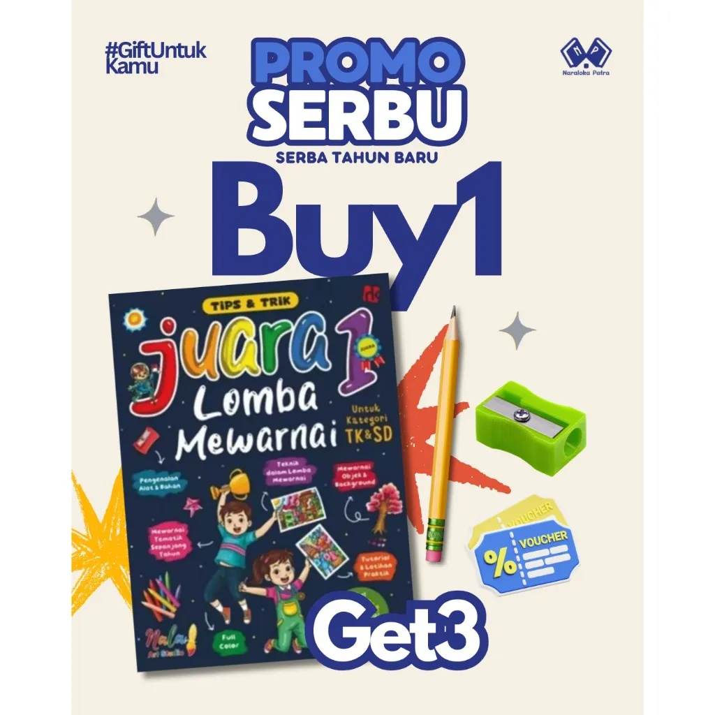 [ BUY 1 GET 3 ] Buku Mewarnai Tips & Trik Juara 1 Lomba Mewarnai Krayon - Miss Nala - Ruang Kata
