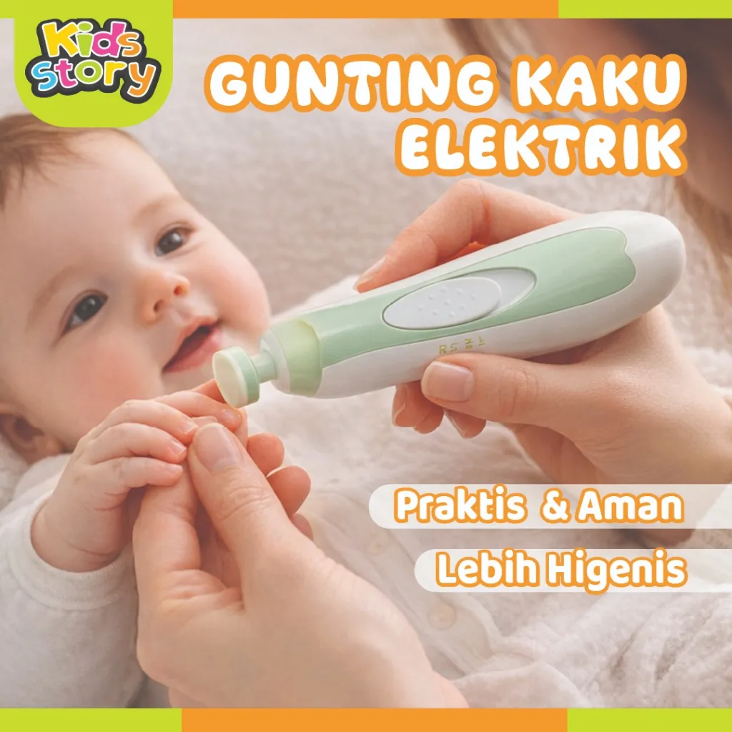 GUNTING KUKU BAYI ELEKTRIK SET Baby Care Electric Nail Trimmer Peralatan Pemotong Kuku Bayi New Born Clippers Set Tool Perlengkapan Bayi