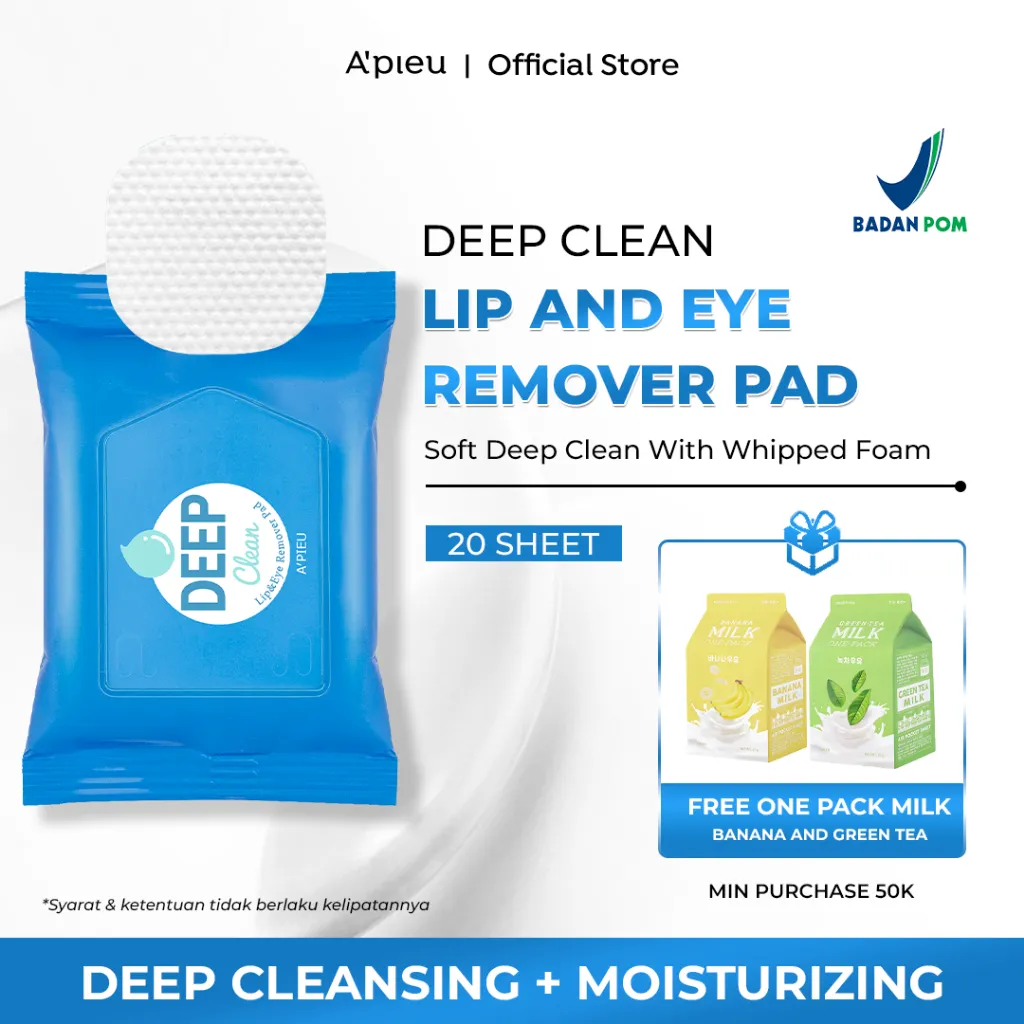 A'PIEU Deep Clean Lip & Eye Remover Pad