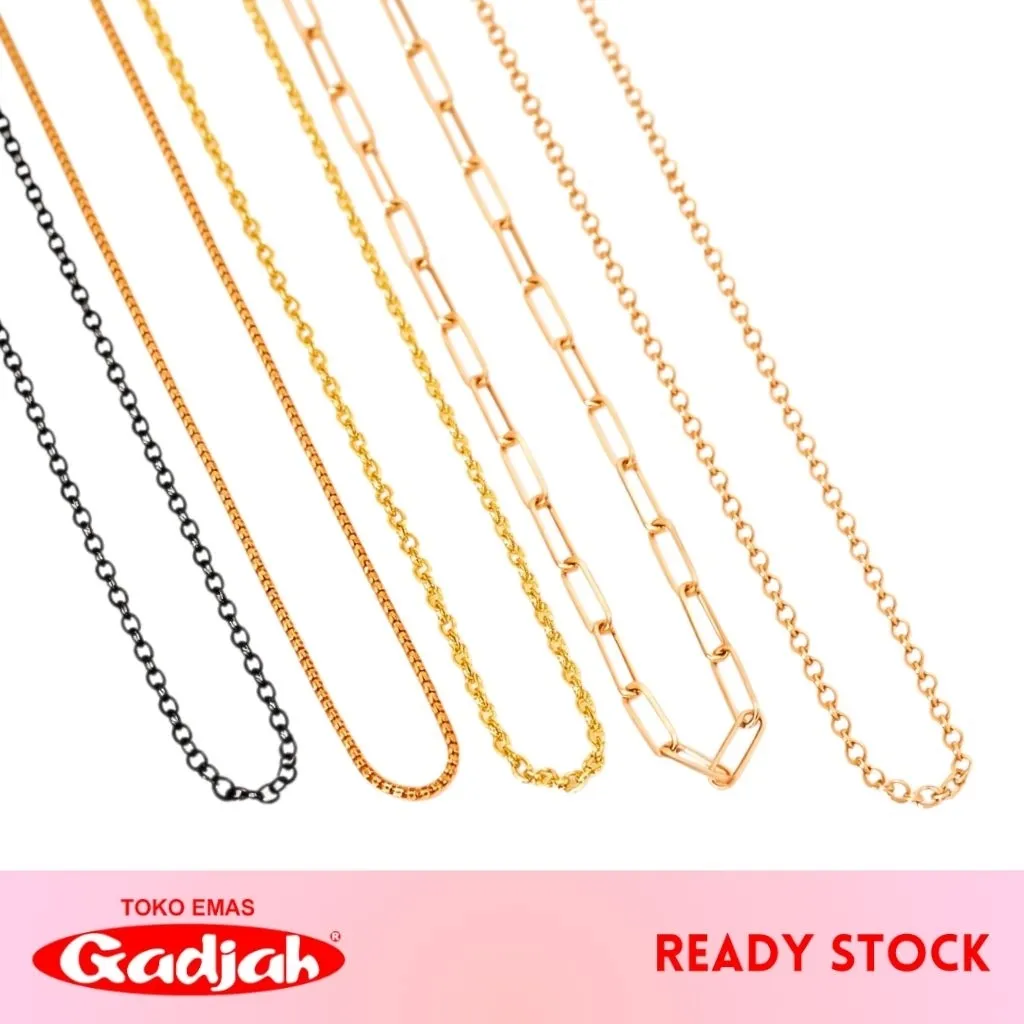 Kalung Emas Rantai Minimalis Berat Ringan & Terlihat Besar - Kalung Perhiasan Emas Minimalis Polos - Toko Emas Gadjah