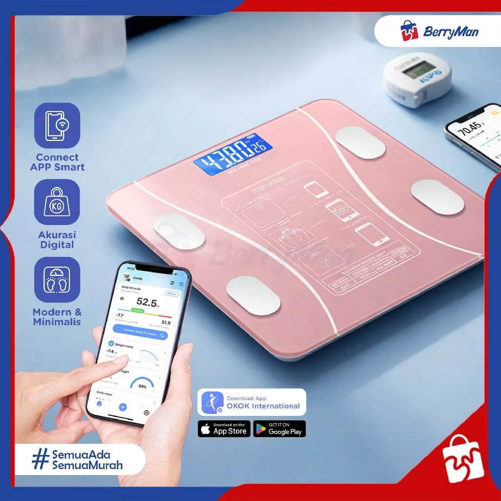 Timbangan Badan Digital Body Fat Monitor With APP Smart Weight Scale