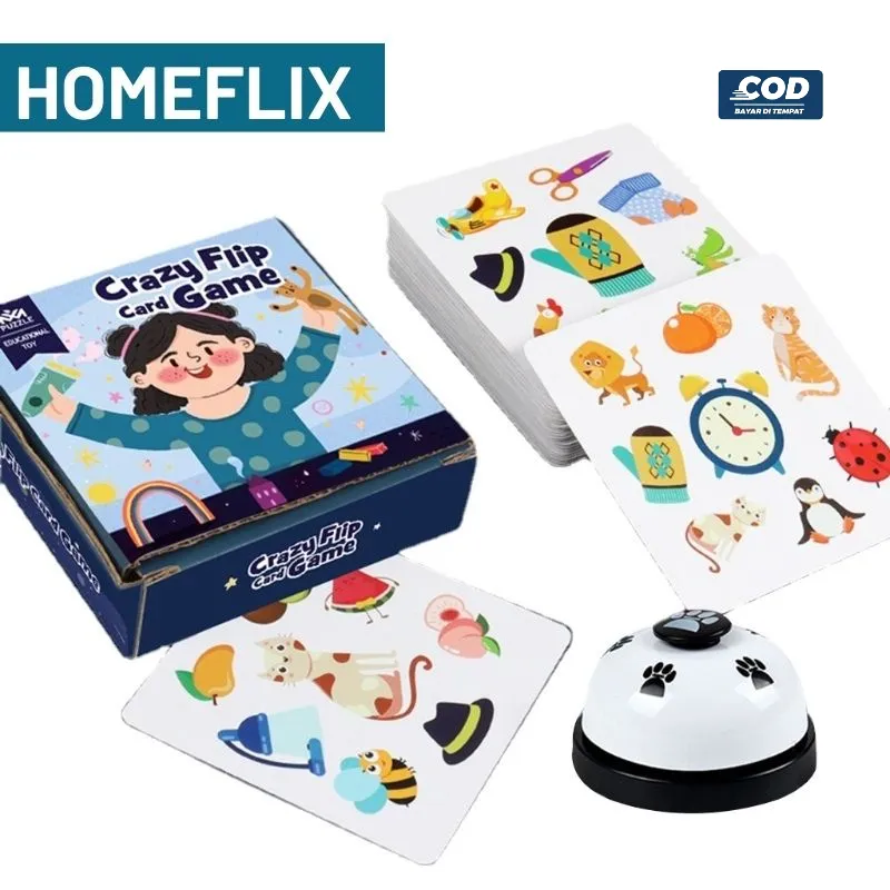 Mainan Crazy Flip Card Game Sets Pelatihan Reaksi Anak Montessori Game Meja Edukasi Toy