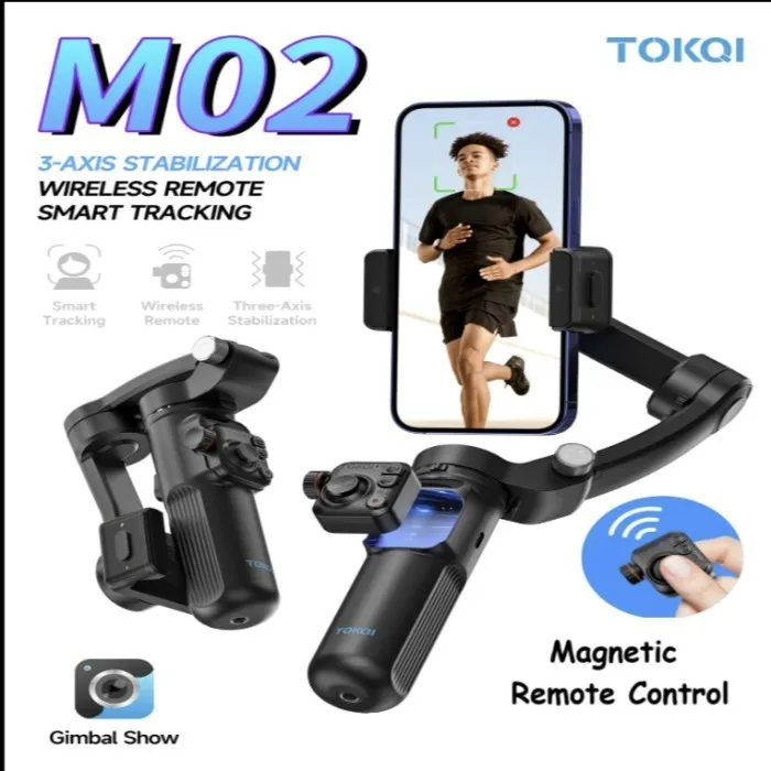 SMARTCOM - M02 Gimbal HP 3 Axis Gimbal Stabilizer hp Smartphone with Magnetic Remote Control