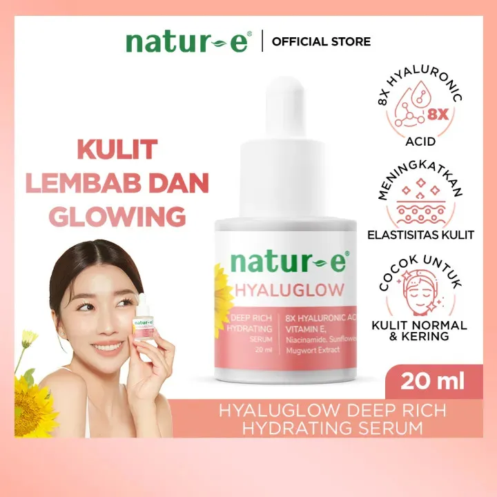 [SERUM MELEMBABKAN] Natur-E Hyaluglow Deep Rich Hydrating Serum 20ml | Serum Wajah dengan Hyaluronic Acid dan Vitamin E | Melembabkan Kulit Mencerahkan Kulit | Kulit Kering Kulit Kusam Kulit Sensitif | Serum Hidrasi Serum Hydrating | Lembab Kulit Glowing