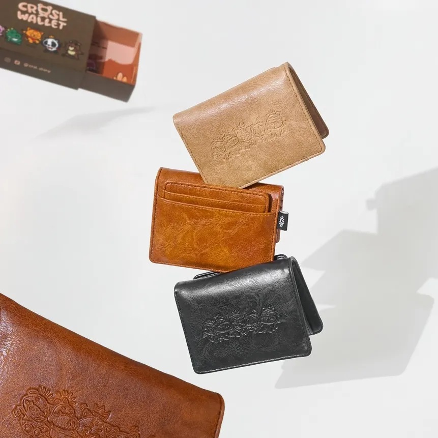 CRSL Walther Wallet | Extra Card Holder | Dompet Lipat Kartu Kulit Kecil Pria Wanita | 2 in 1 Unisex