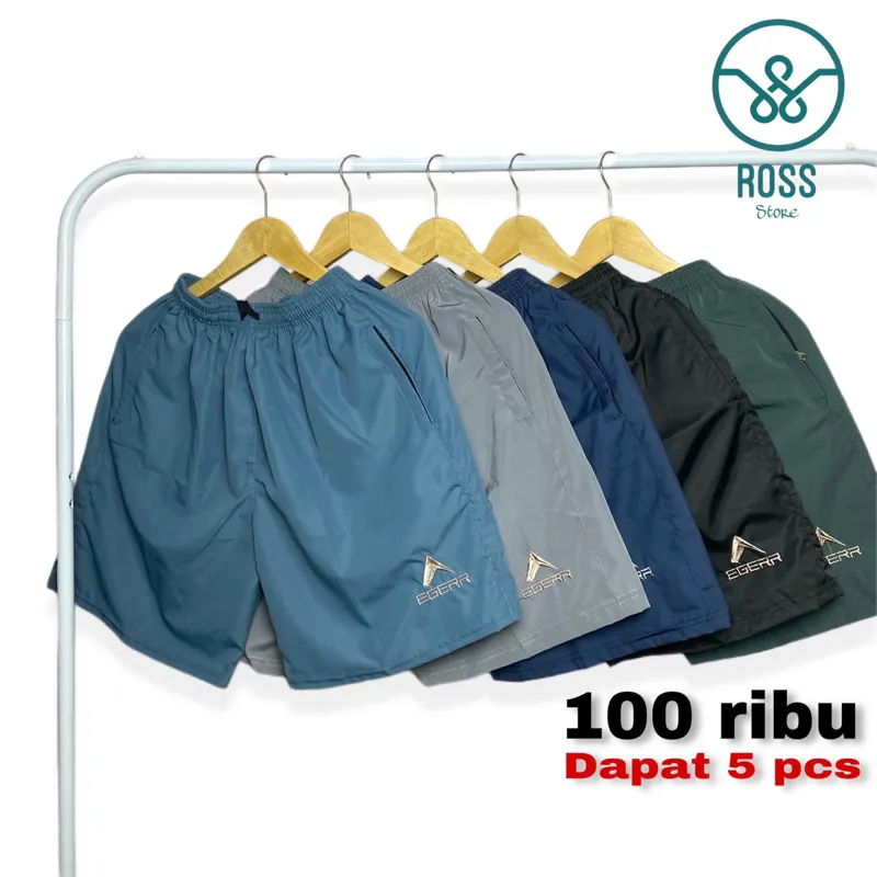 100rb dapat 5 pcs celana pendek pria dewasa kekinian broadshort saku kiri kanan resleting