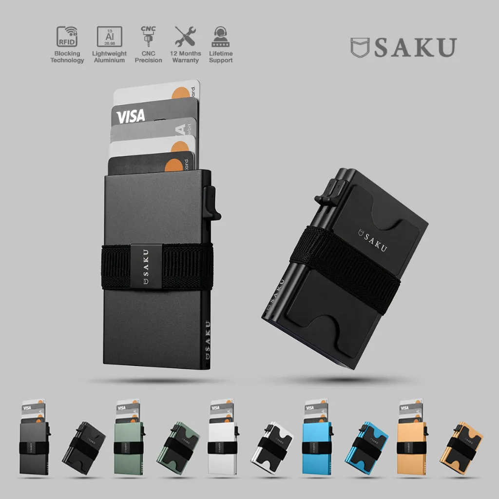 SAKU Dompet Kartu Pria Wanita Smart Card Holder Wallet Anti RFID Commando