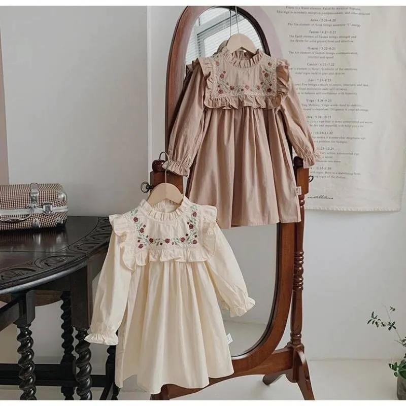 (Mommyhoky) DUDUCREAM Dress anak import Dress Baby Doll anak Premium Dress Classic gaya Eropa