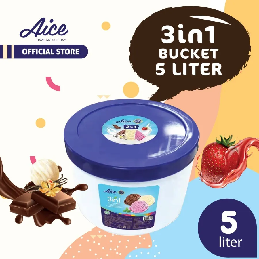 AICE 3in1 Bucket Ice Cream Es Krim Ember 5L Eskrim X Halocoko 3in1 5 Liter es krim