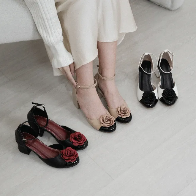 ESMÉE Basic - CAMELIA HEELS | Sepatu Wanita n| Sandal Korea | Mules & Mary Janes | Sling Back Shoes