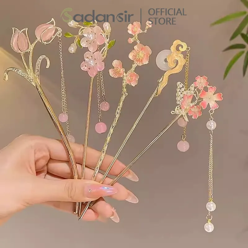 Sadansir Tusuk Konde Cina Baru Rumbai Jepit Rambut Wanita Kelas Atas Rambut Keriting Hiasan Kepala