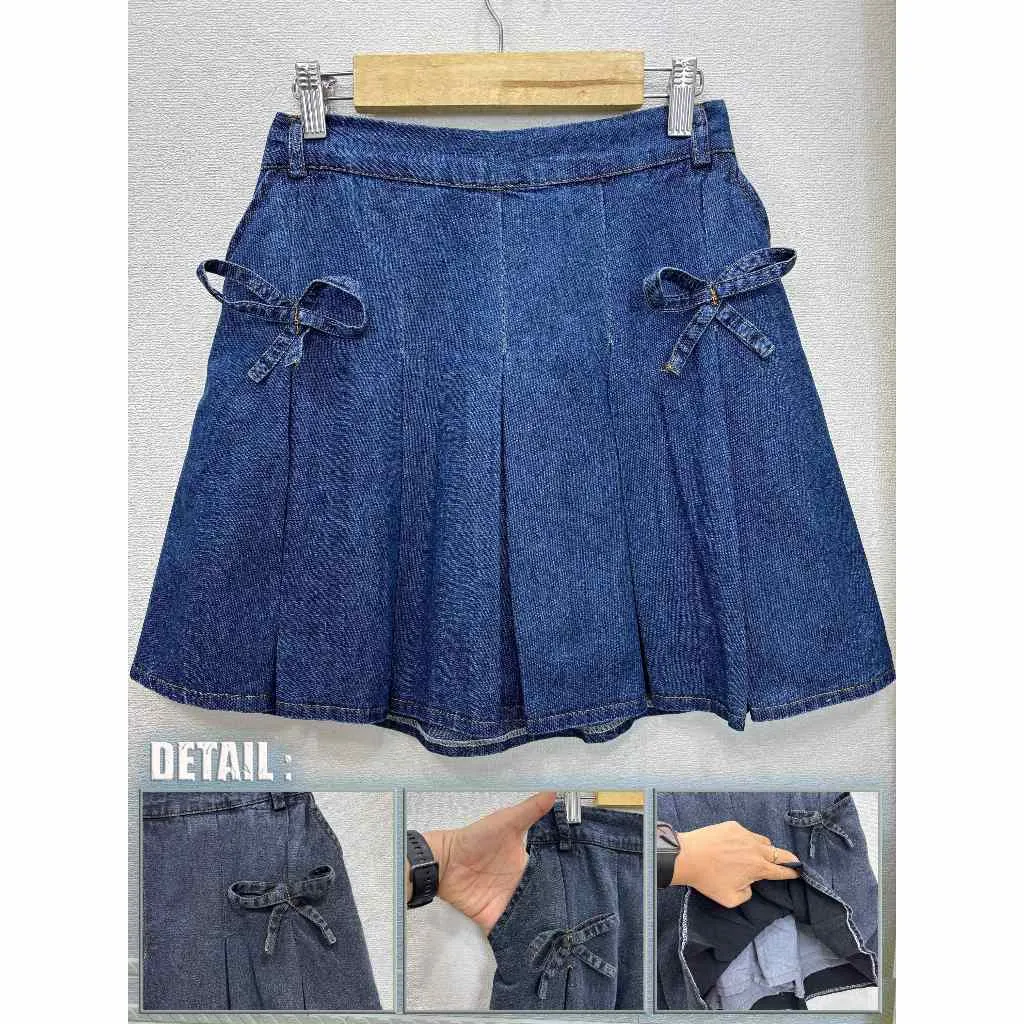 RCPPT - Rok celana jeans model pita - skort - skirt - rokcel - celana rok - rok celana wanita - rok kekinian -  - rokcel jeans -ROK CELANA TERBARU