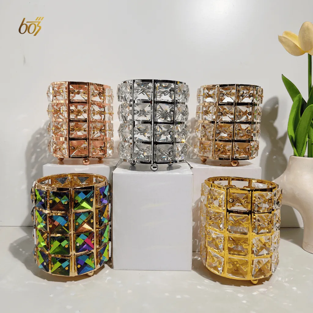 603 GP Tempat Kuas Makeup Kristal Brush Holder Crystal Brush Storage Tempat Pena Crystal Glass Pen Holder