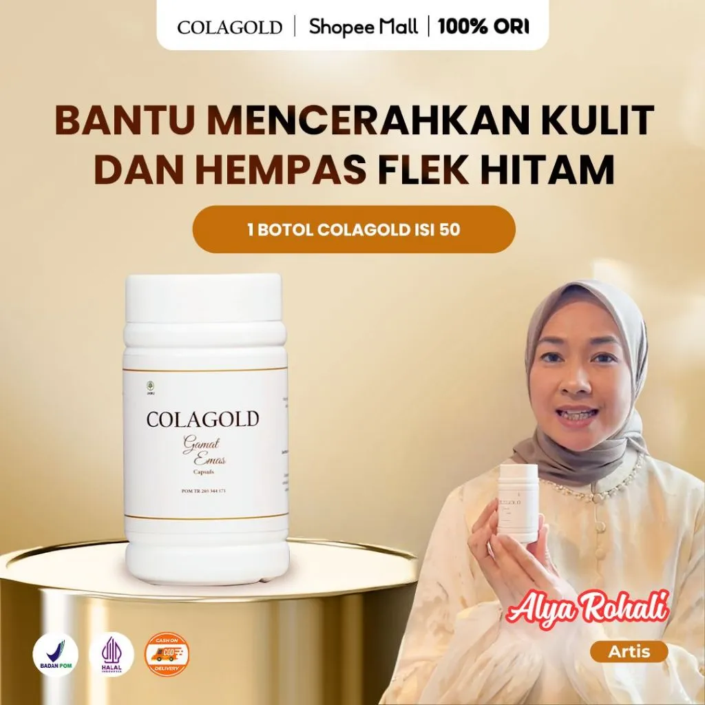 Colagold Kolagen Sendi Atasi Nyeri Ngilu Bantu Mencerahkan Kulit dan Hempas Flek Hitam Isi 50 Kapsul