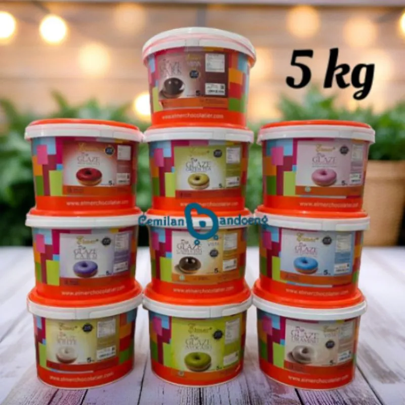 Glaze Topping Donat Elmer 5kg - Mengkilap, Mudah Digunakan, Tersedia Berbagai Varian