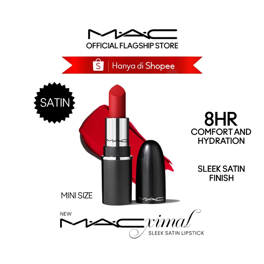 [Mini MAC] MACXIMAL Sleek Satin Lipstick / Lipstick Glossy Melembapkan