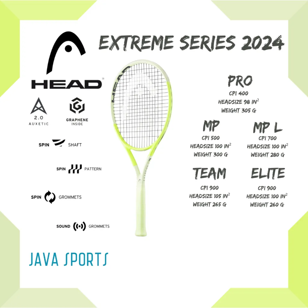 Raket Tenis Head Extreme PRO MP MPL TEAM ELITE 2024 Original Tennis Rackets Matteo Berrettini | Auxetic 2.0
