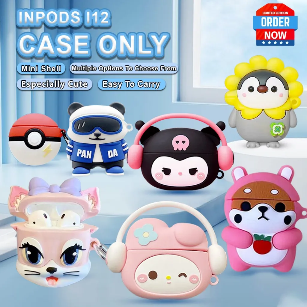 HANYA CASE I12 Headset Bluetooth Karakter Bahan Silikon Premium CASE ONLY