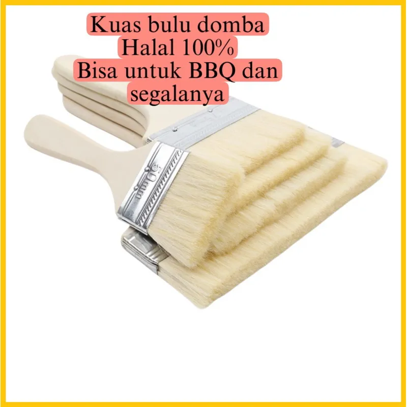 Kuas Bulu Domba Halal 100% kuas cat kuas BBQ