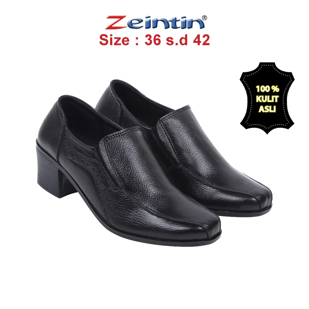 Zeintin - Sepatu Kantor Wanita Pantofel Wanita Zeitin Bahan Kulit Asli Hitam BJ