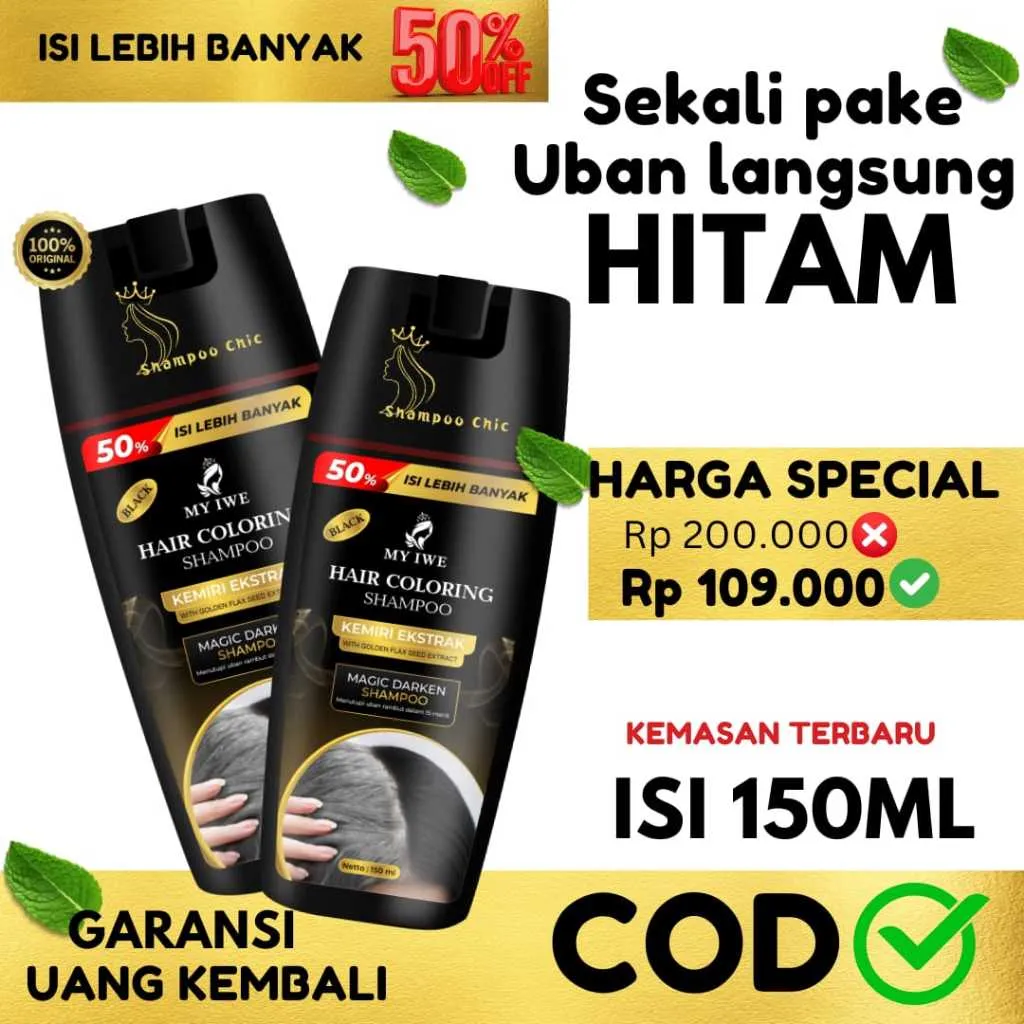 Myiwe Shampoo Penghilang Uban Penghitam Rambut Uban Original shampo anti uban instan