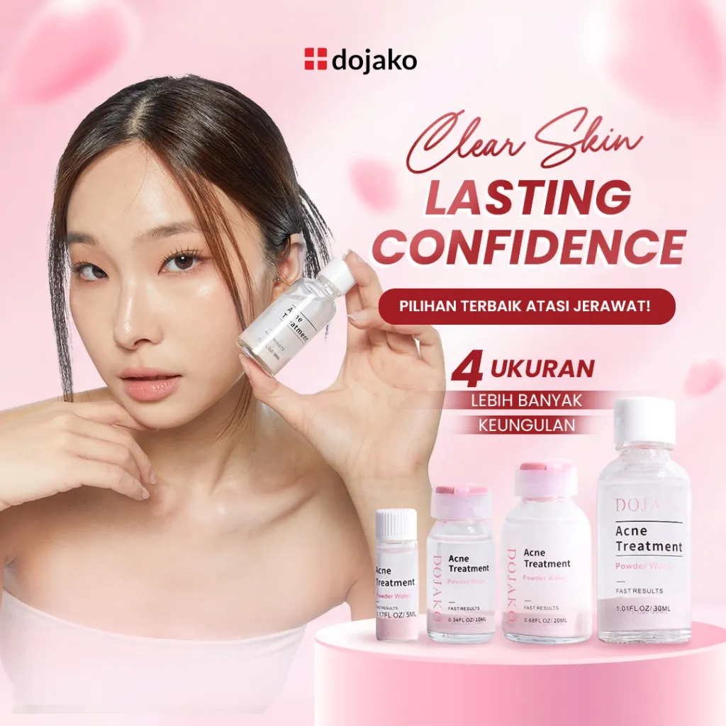 DOJAKO Acne Treatment Powder Water Perawatan Obat Totol Jerawat Hydrating Salicylic Acid Lactic Acid Calamine Centella Root Extract Berjerawat Kering