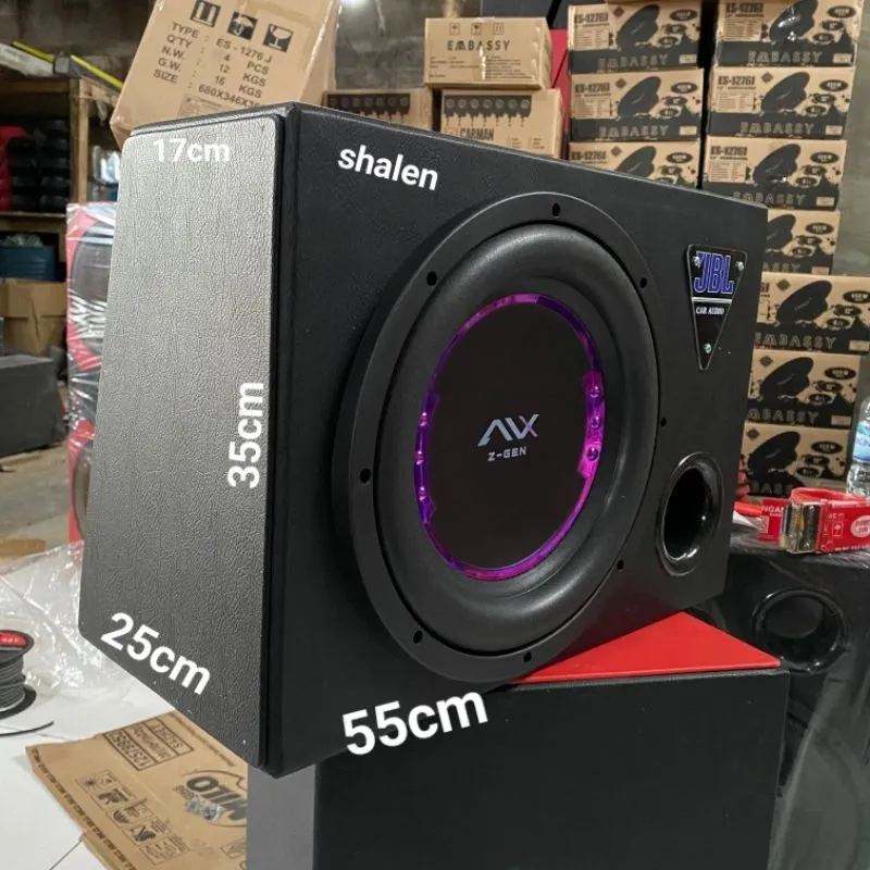 Subwoofer pasif AVX Z-GEN 12inch + Box Subwoofer mdf porting UNIVERSAL cocok untuk berbagai jenis mobil (Pasif)